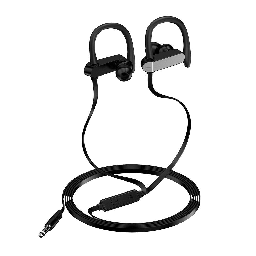 Sports Ear Hook Earphone Universal Wired Headset With Mic for Mobile Phones PC Image 1