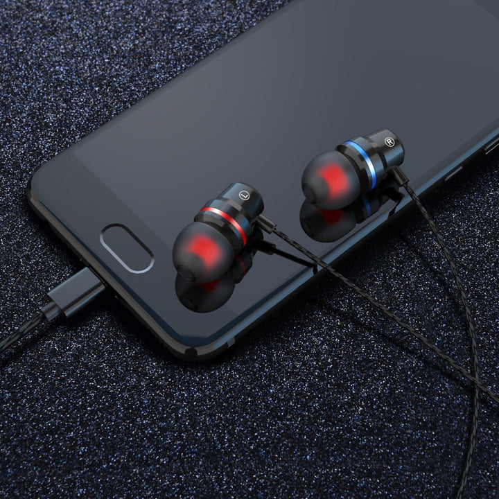 Type-c Metal In-ear Earphone Heavy Bass Wired Control Headphone Stereo Music HIFI Sport Headset With Mic for Image 2
