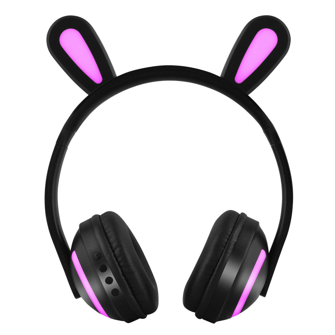 Wireless bluetooth 5.0 Headphone LED Colorful Car Ears Cute Music Headset Stereo Headphone with Mic Image 3