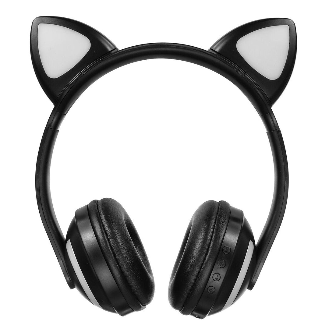 Wireless bluetooth 5.0 Headphone LED Colorful Car Ears Cute Music Headset Stereo Headphone with Mic Image 1