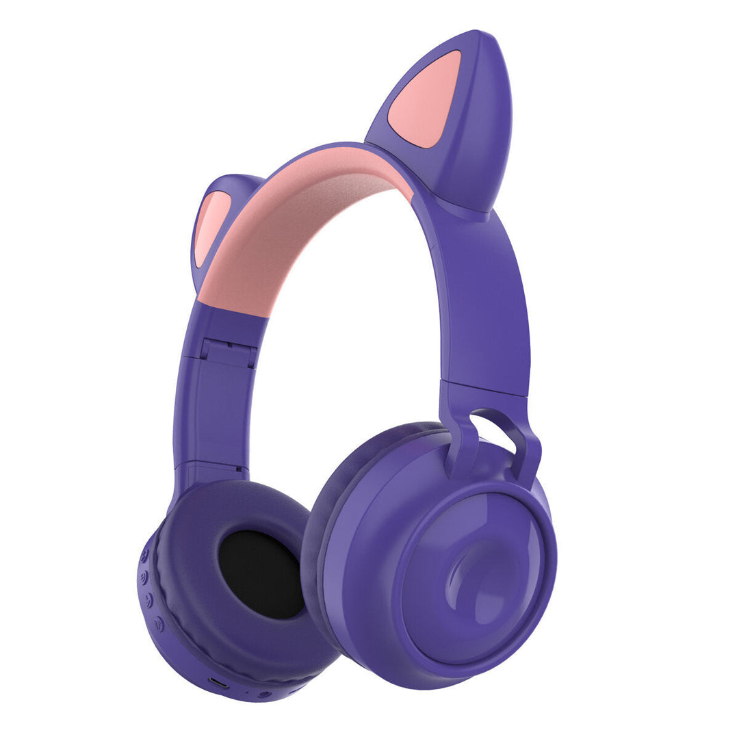 Wireless bluetooth Cat Ear Headphone Foldable Over-ear Stereo Music Sport Headset with Mic Image 3