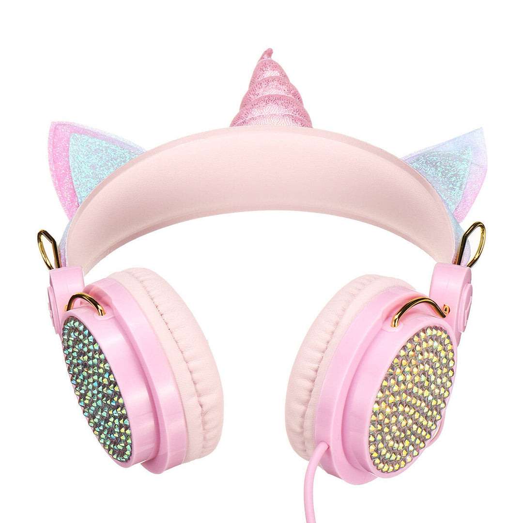 Cute Unicorn Over-Ear Headphones Kids Cartoon Stereo Headset Earphone Built-in Microphone 3.5mm Image 4