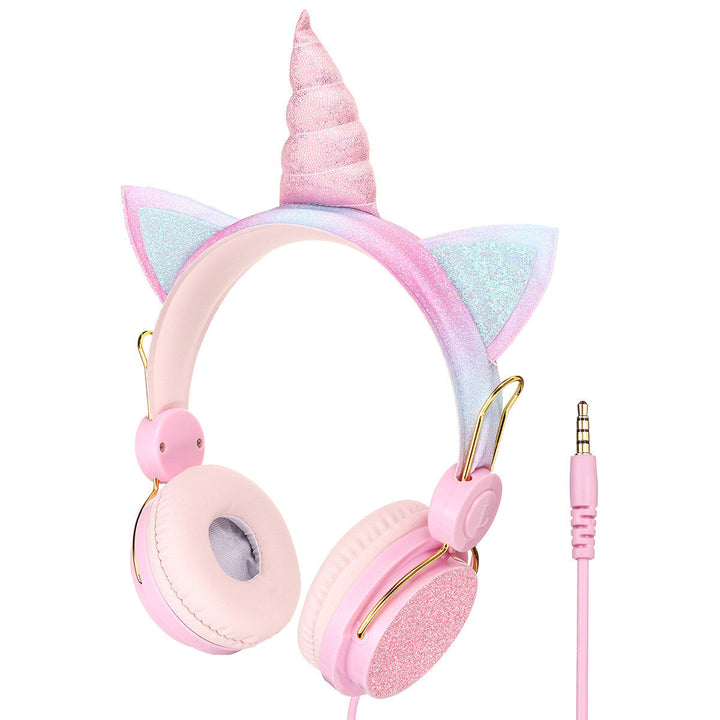 Cute Unicorn Over-Ear Headphones Kids Cartoon Stereo Headset Earphone Built-in Microphone 3.5mm Image 8