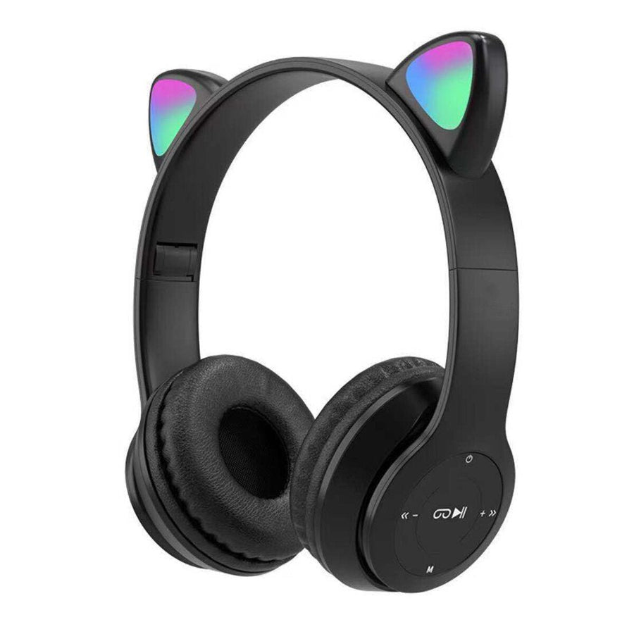 Cute Wireless Gaming Headset bluetooth 5.0 Headphones LED Light Support TF Card Play Image 1