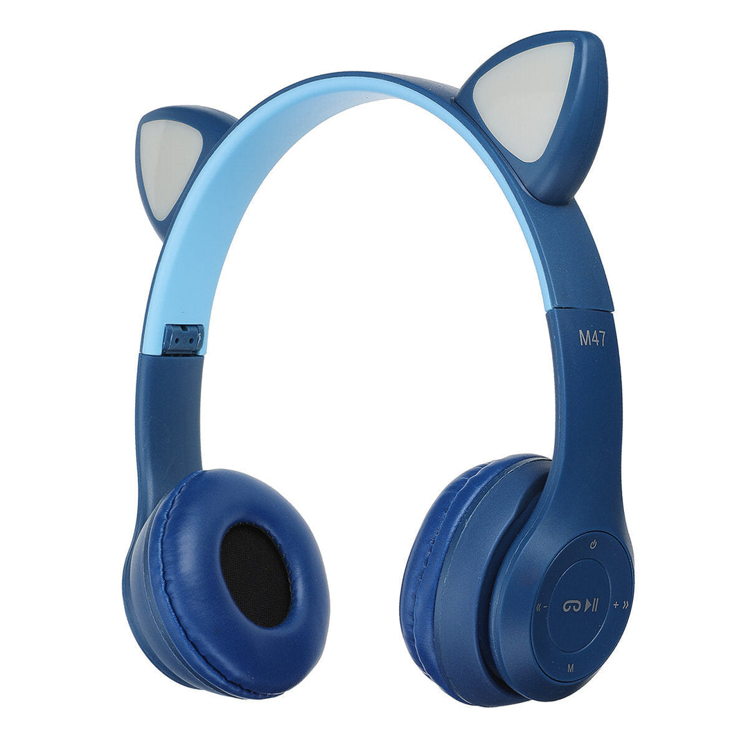 Cute Wireless Gaming Headset bluetooth 5.0 Headphones LED Light Support TF Card Play Image 7