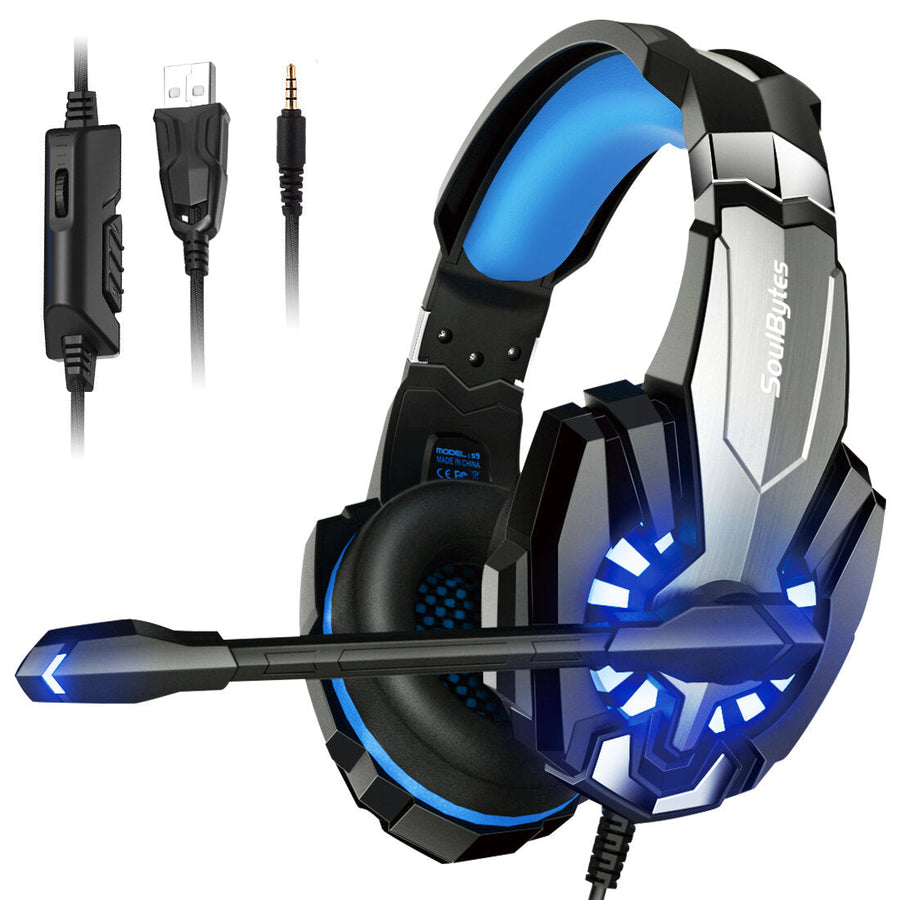 Gaming Headset Multi-functional Noise Cancelling Head-mounted Luminous Headset Gaming Wired Headphone Image 1