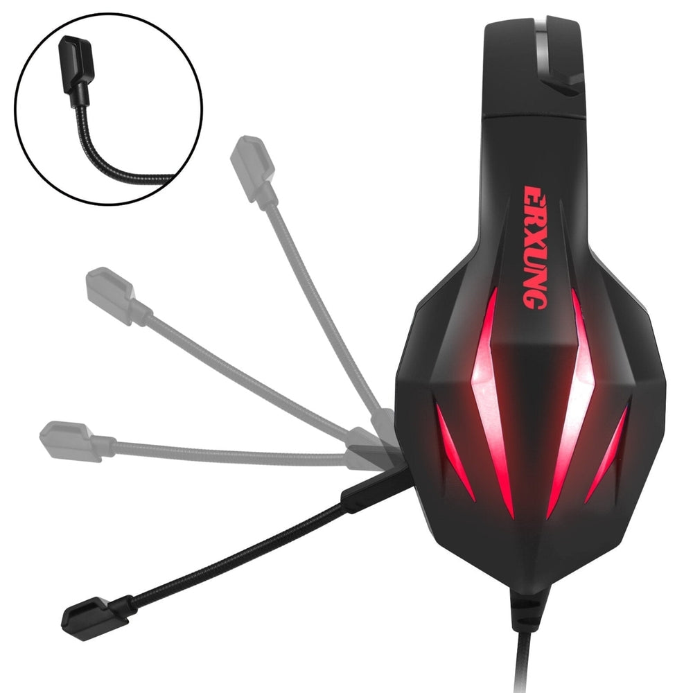 Gaming Headset Wired Stereo Sound LED Light Headsets Noise-cancelling Game Headphones With Mic Image 2