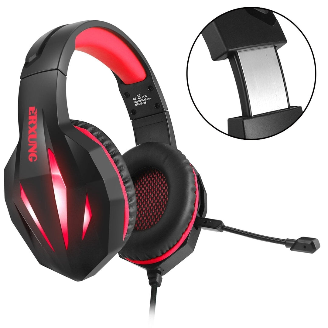 Gaming Headset Wired Stereo Sound LED Light Headsets Noise-cancelling Game Headphones With Mic Image 3