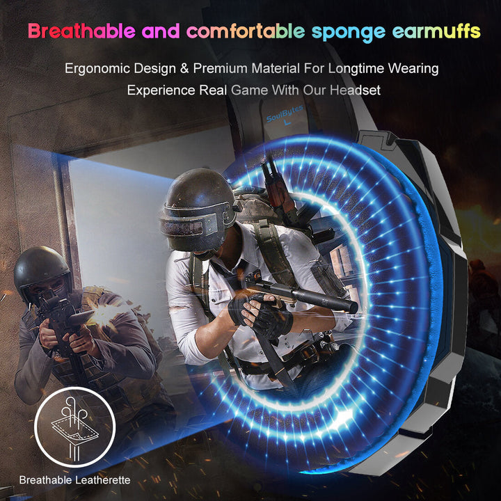 Gaming Headset Multi-functional Noise Cancelling Head-mounted Luminous Headset Gaming Wired Headphone Image 6