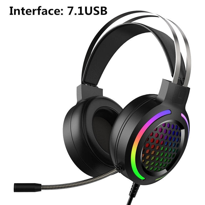 Gaming Headset 7.1 Surround Sound USB 3.5mm Wired RGB Light Gaming Headphones With Microphone For Tablet PC for PS4 Image 11