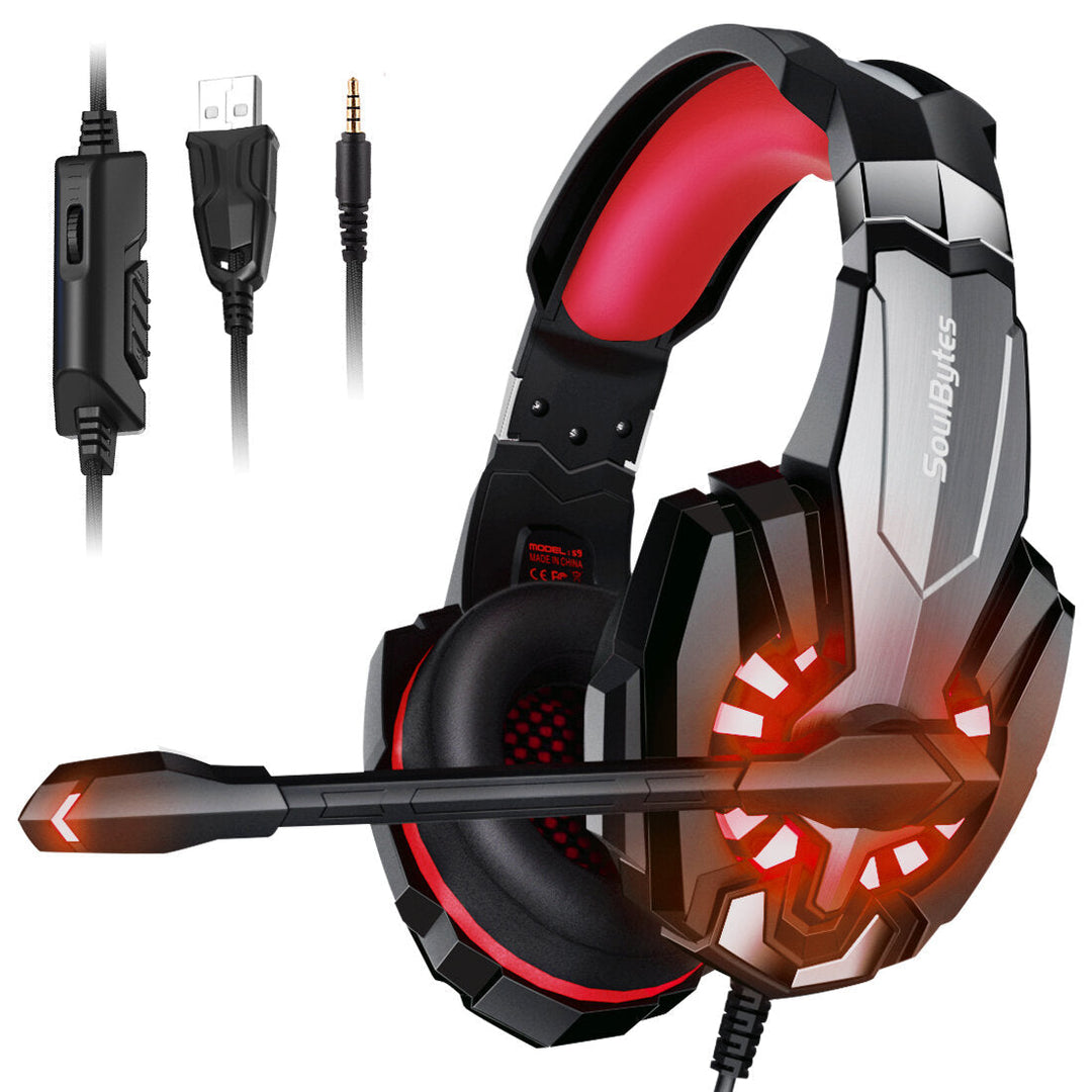 Gaming Headset Multi-functional Noise Cancelling Head-mounted Luminous Headset Gaming Wired Headphone Image 11