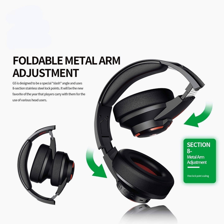 Wireless bluetooth Headset Game Headphone Foldable Heavy Bass Sports Low Latency Gaming Headphone with Mic Image 4