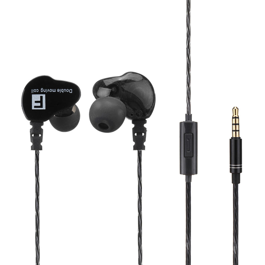 Double Dynamic Universal Earphone Bass In-ear Waterproof Mobile Phone Headset Image 1