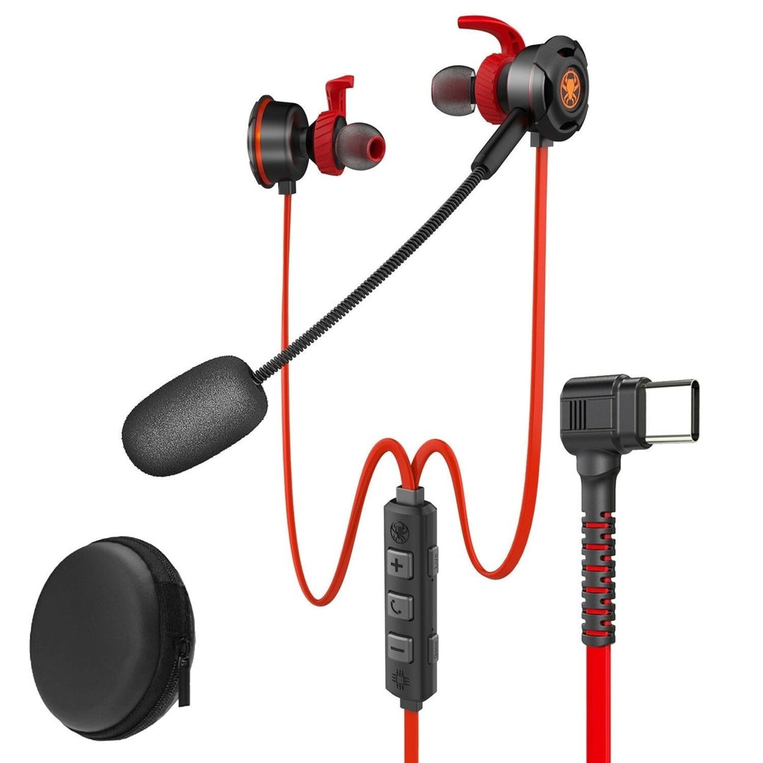 Game Live in-ear Wired Gaming Super Bass Earphones Microphone Built-in Game DSP Sound Card Type-c Plug Image 1