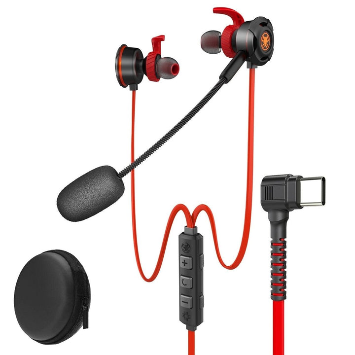 Game Live in-ear Wired Gaming Super Bass Earphones Microphone Built-in Game DSP Sound Card Type-c Plug Image 1