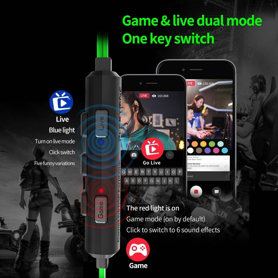Game Live in-ear Wired Gaming Super Bass Earphones Microphone Built-in Game DSP Sound Card Type-c Plug Image 4