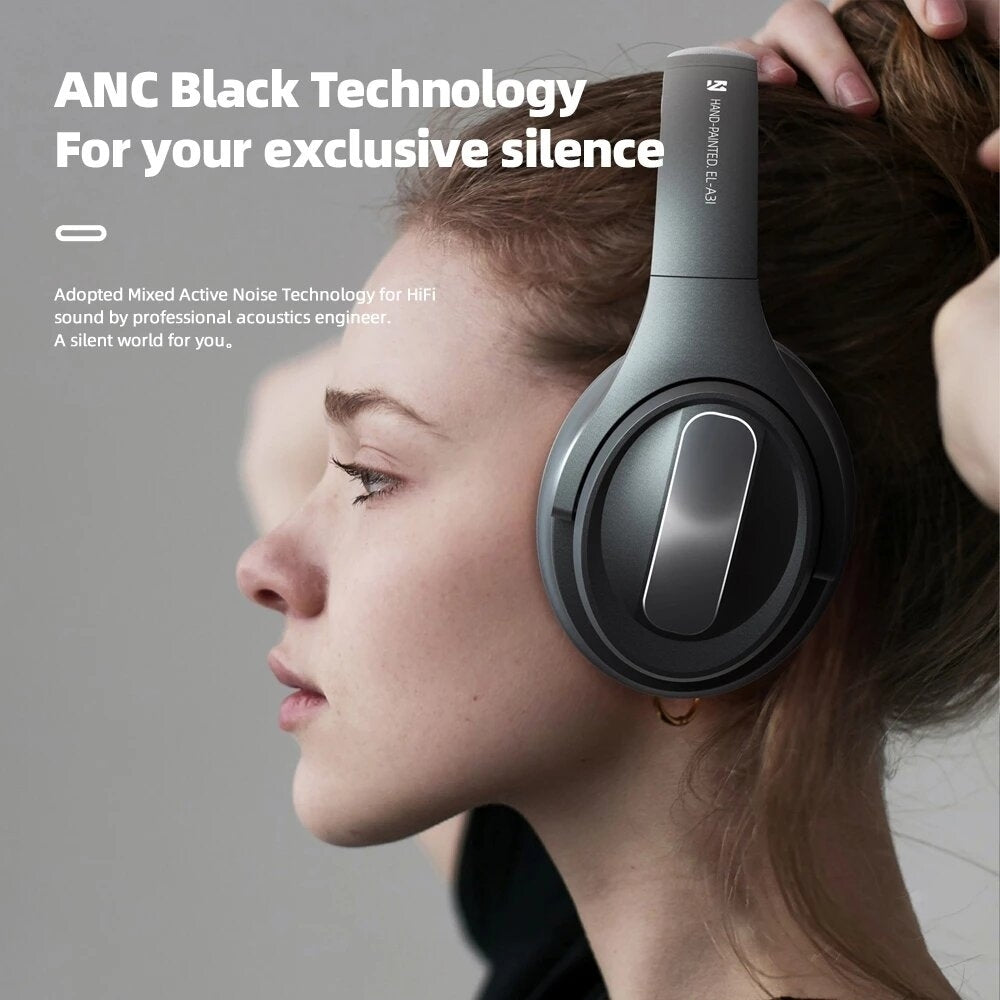 Gaming Headphones Active Noise Cancelling bluetooth 5.1 Head-Mounted Foldable Wireless Long Battery Life HIFI Headset Image 2