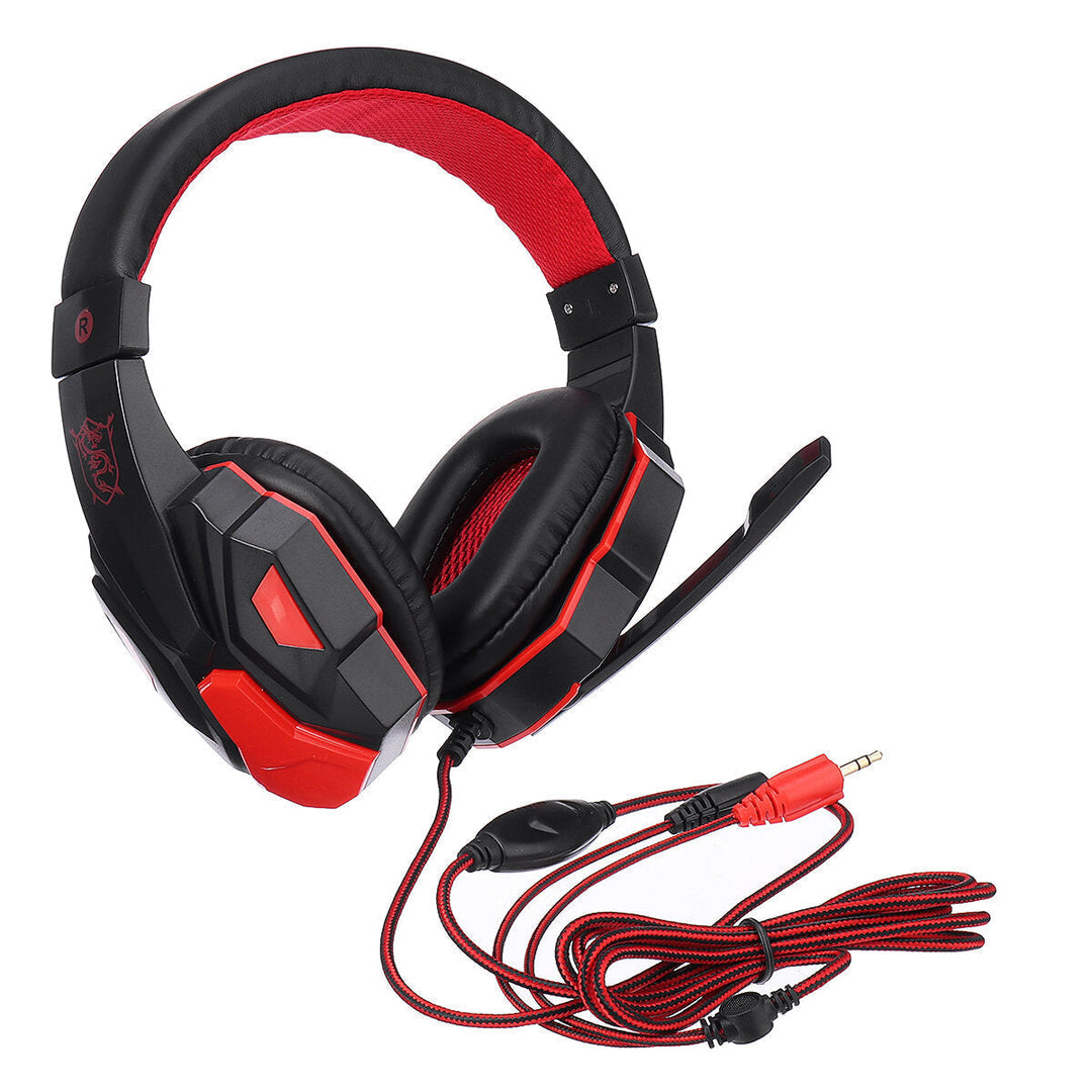 Gaming Headphones Wired Gamer Headset Stereo Sound Over Ear Headphone with Mic LED Light for PS4 XBOX PC Laptop Computer Image 4