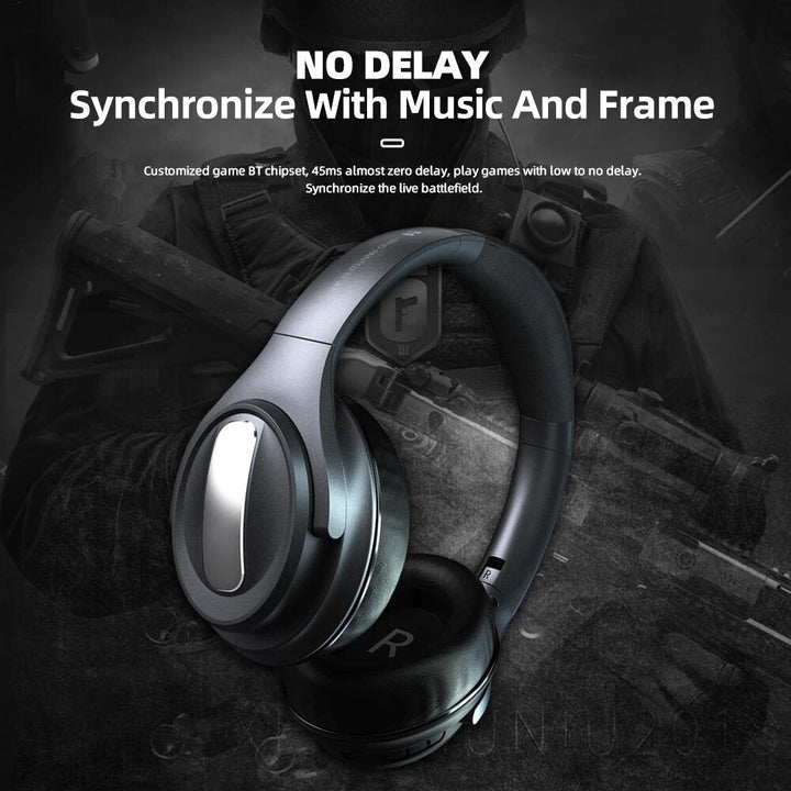 Gaming Headphones Active Noise Cancelling bluetooth 5.1 Head-Mounted Foldable Wireless Long Battery Life HIFI Headset Image 4