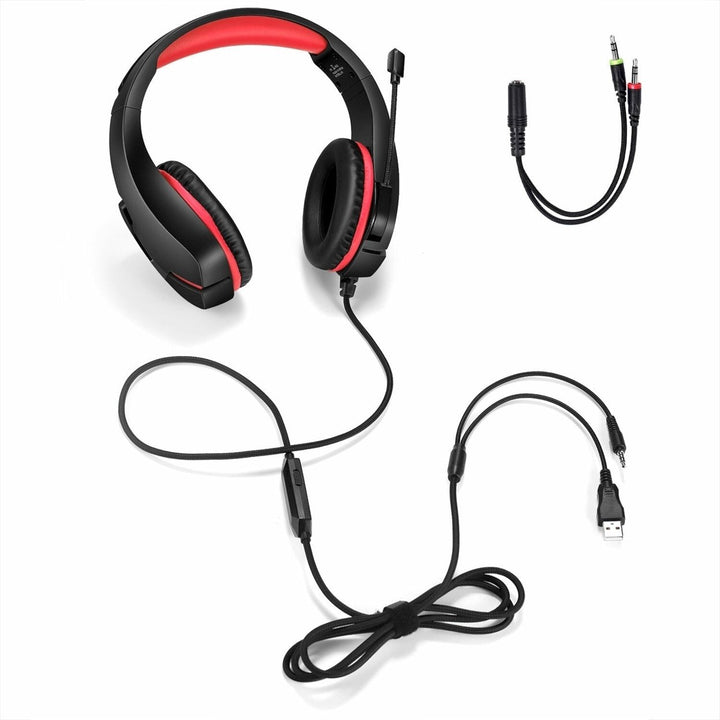 Gaming Headset USB 7.1 3.5mm Wired Deep Bass Stereo LED Light Headphone with Mic for PS4 Xbox PC Laptop Gamer Image 4