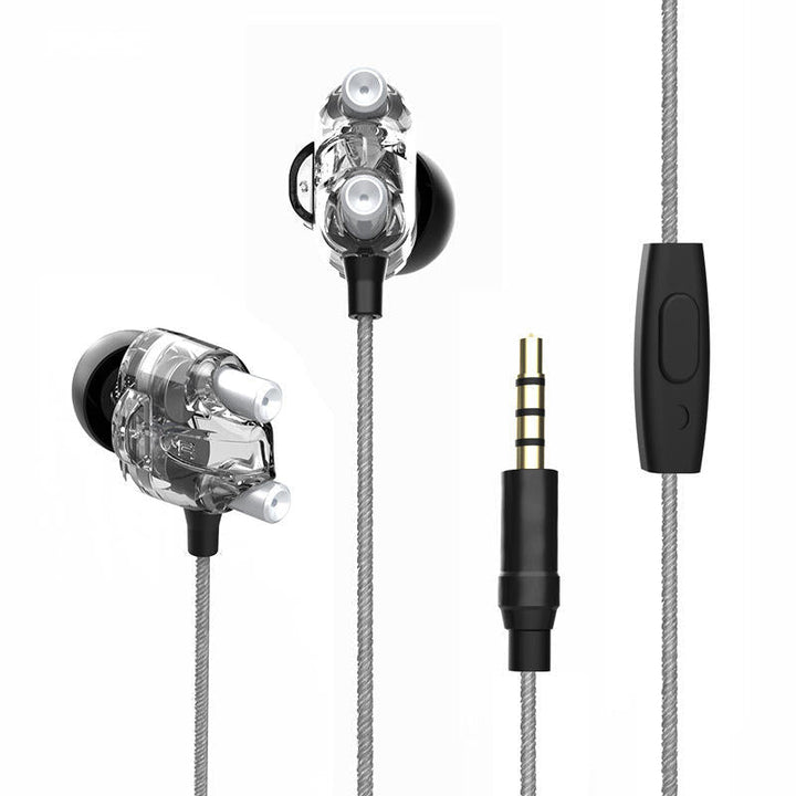Dual Dynamic Driver Graphene Earphone 3.5mm Wired Control In-ear Heavy Bass Stereo Earbuds Headphone with Mic Image 7