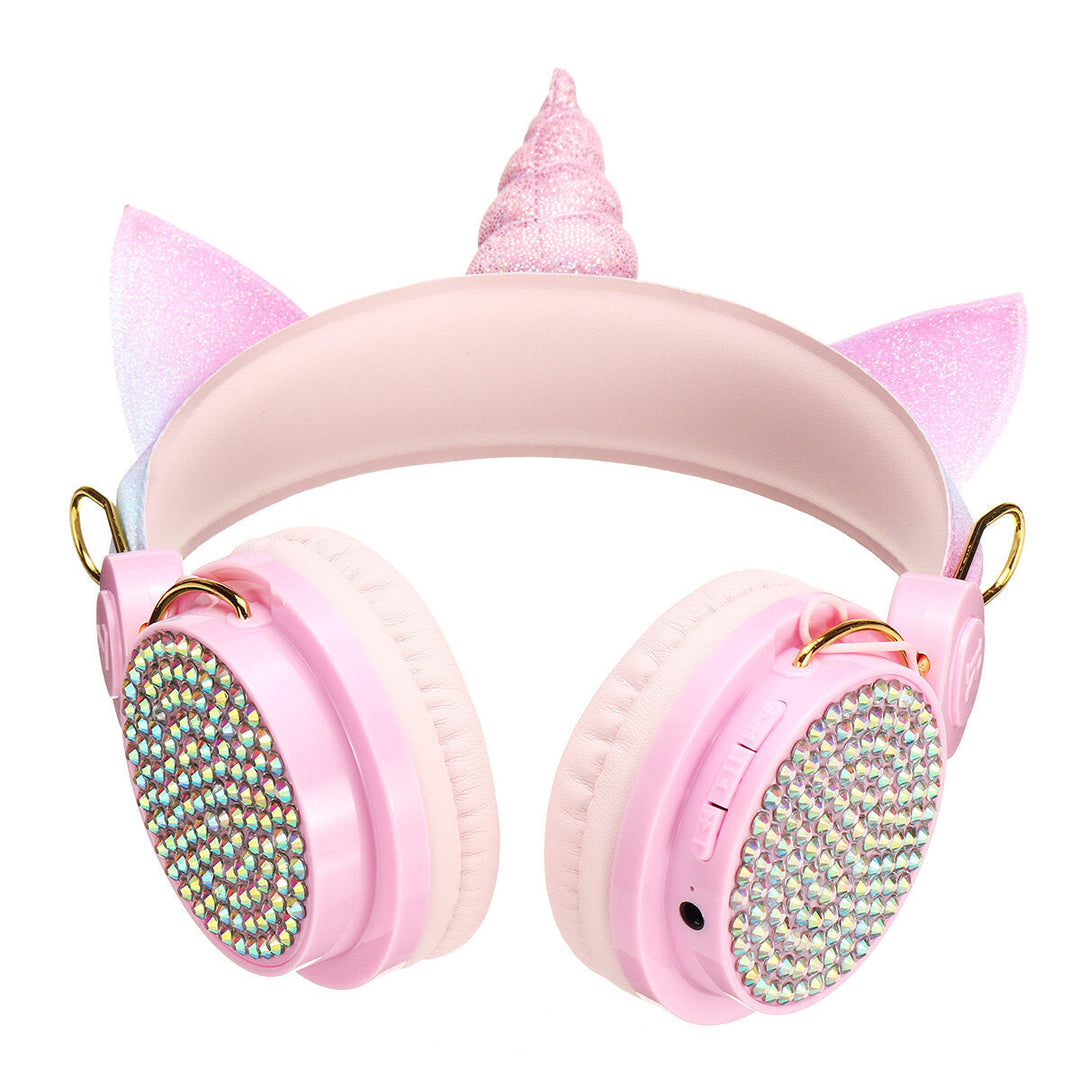 Cute Unicorn bluetooth 5.0 Over-Ear Headphones Wireless Kids Cartoon Stereo Headset Earphone Built-in Microphone Image 8