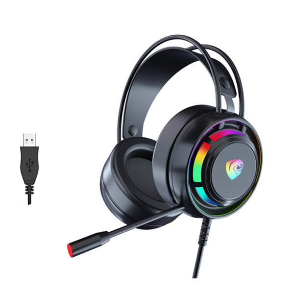 Gaming Headset 7.1 Surround Sound With RGB Light Noise Cancelling Mic Gaming Headphone Wired Headset Image 1
