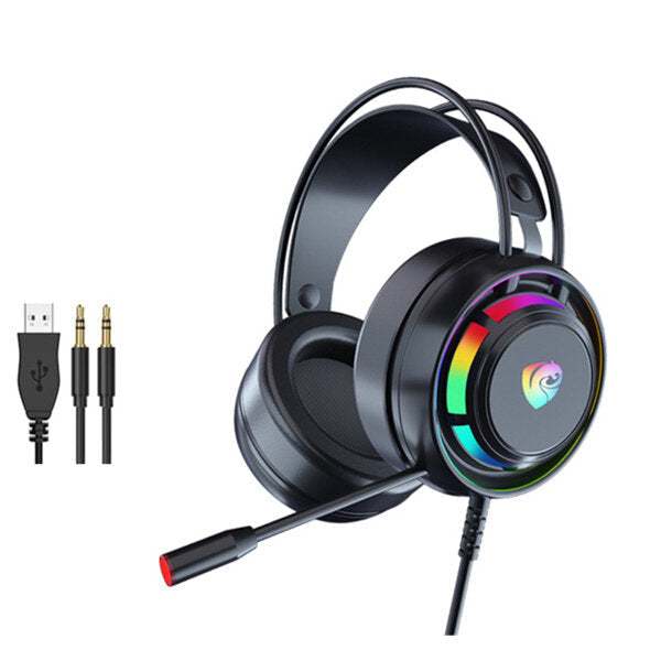 Gaming Headset 7.1 Surround Sound With RGB Light Noise Cancelling Mic Gaming Headphone Wired Headset Image 8