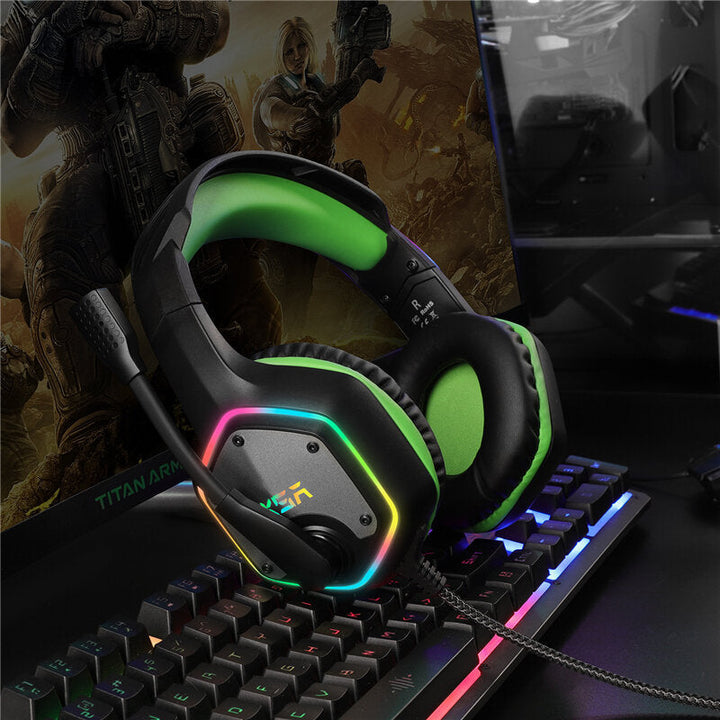 Gaming Headphone 7.1 Virtual Surround RGB Light USB Professional Gaming Headset with Noise Cancelling Mic for PC Laptop Image 7