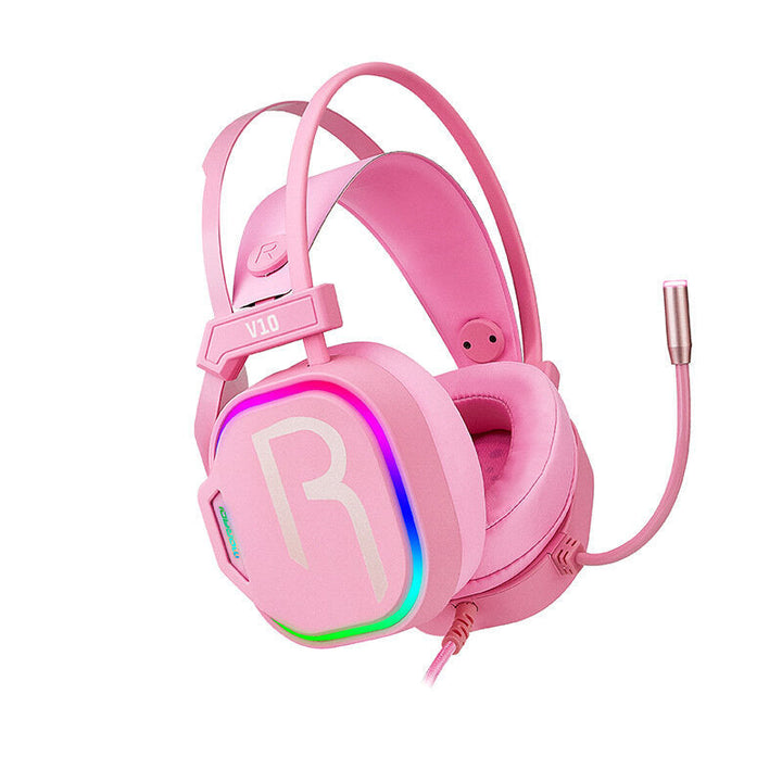 Wired Gaming Headphones HIFI USB 7.1 Surround Sound 50mm Dynamic Drivers RGB Luminous Over-Ear Computer Gaming Headset Image 1