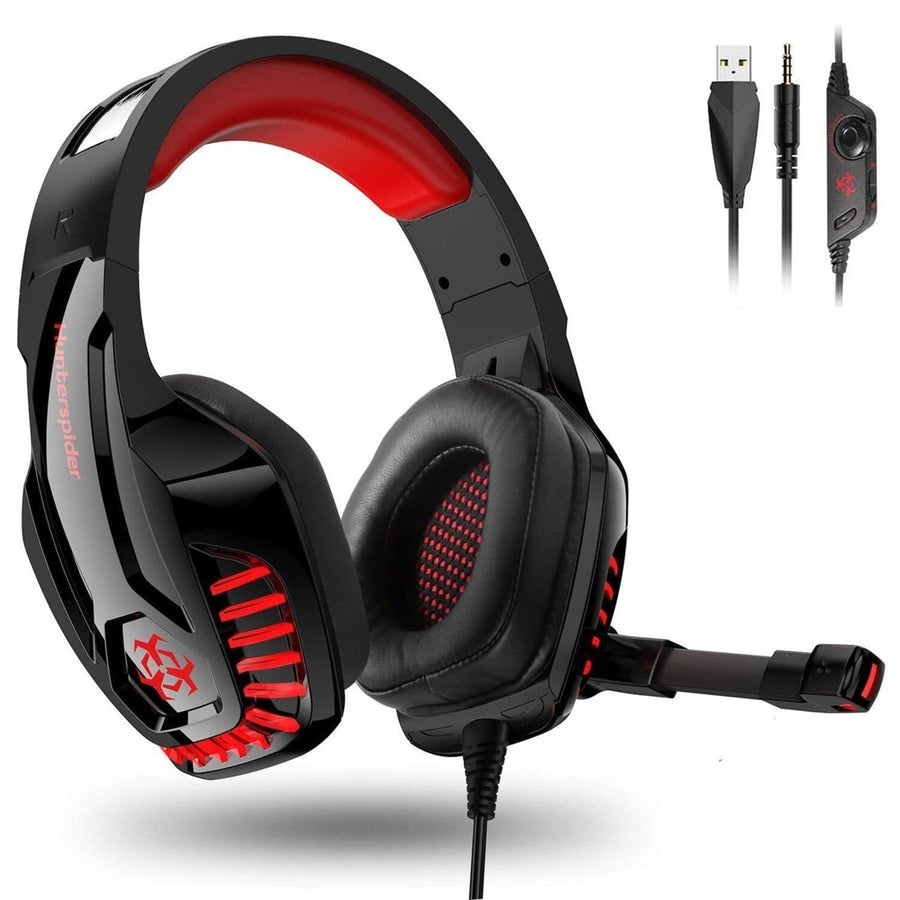 Gaming Headset Computer Headphone LED Luminous Headset Surround Sound Bass RGB Game With Microphone Image 1