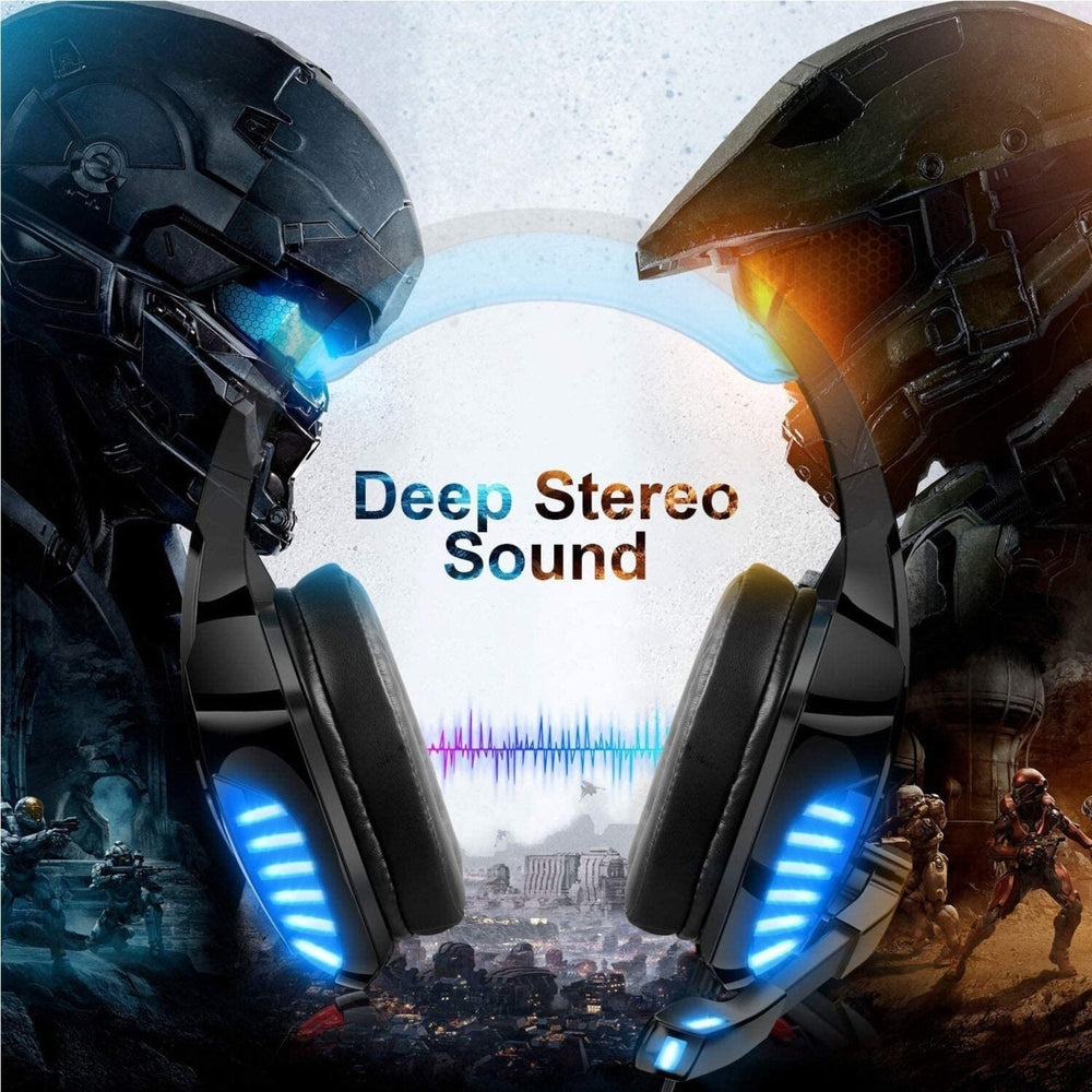 Gaming Headset Computer Headphone LED Luminous Headset Surround Sound Bass RGB Game With Microphone Image 2