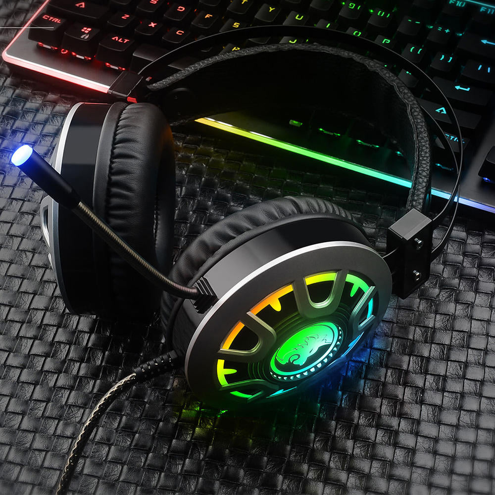 Gaming Headphone Stereo Sound Headset With LED Microphone Audio Cable Image 2