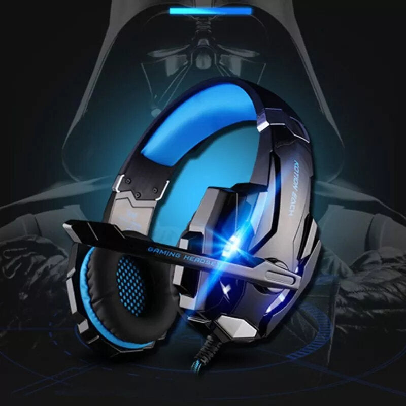 Gaming Headset Wired Glowing Earphones Deep Bass Stereo RGB Light Game Headset With Mic Image 4