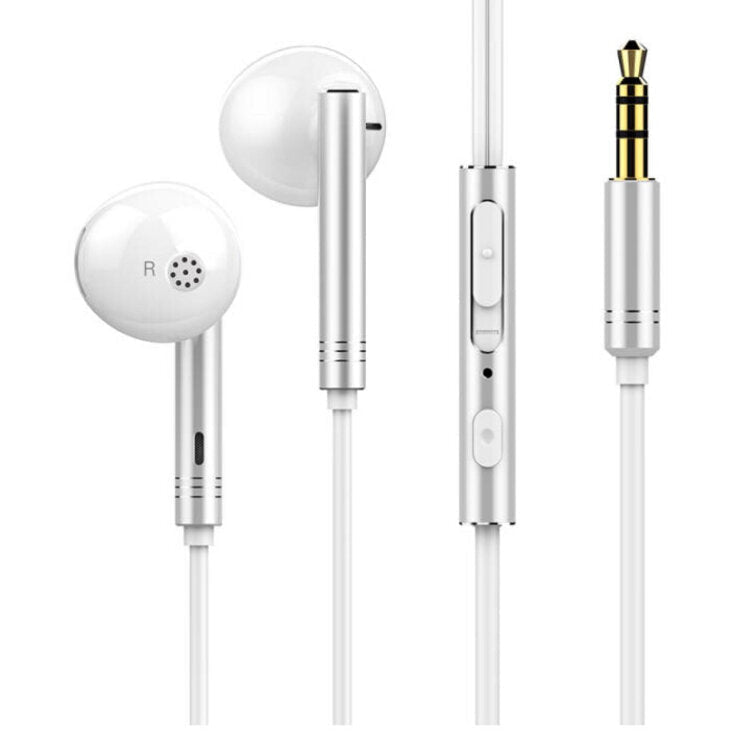HD Sound Noise Reduction Half in-Ear 3.5mm Wired Control Stereo Earphones Headphone With Mic Image 1