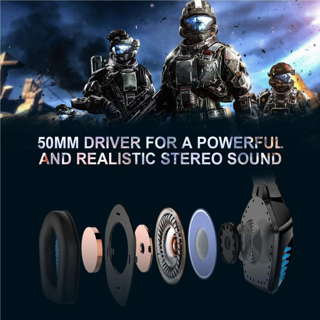 Gaming Headset Computer Headphone LED Luminous Headset Surround Sound Bass RGB Game With Microphone Image 6
