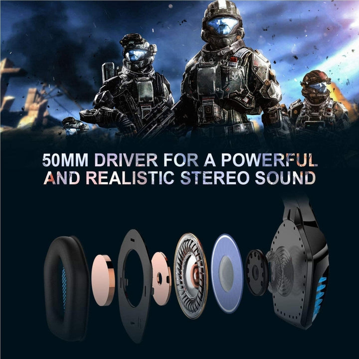 Gaming Headset Computer Headphone LED Luminous Headset Surround Sound Bass RGB Game With Microphone Image 6