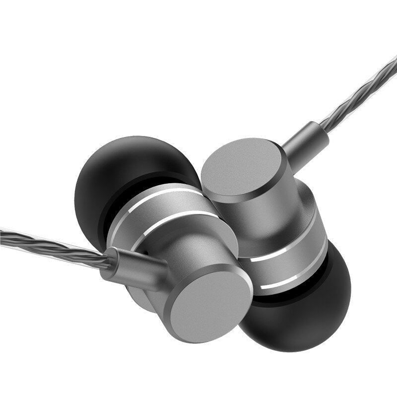 Metal In-ear 3.5mm Earphone Stereo Bass Music Headphone with Microphone Image 1