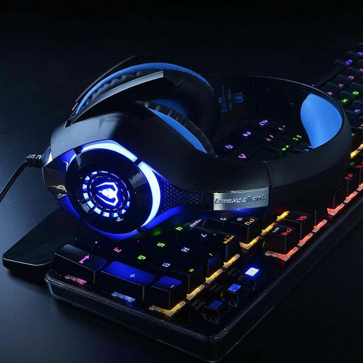 Stereo Gaming Headset Casque Deep Bass Stereo Game Headphone with Mic LED Light for PS4 Phone PC Laptop Gamer Image 3