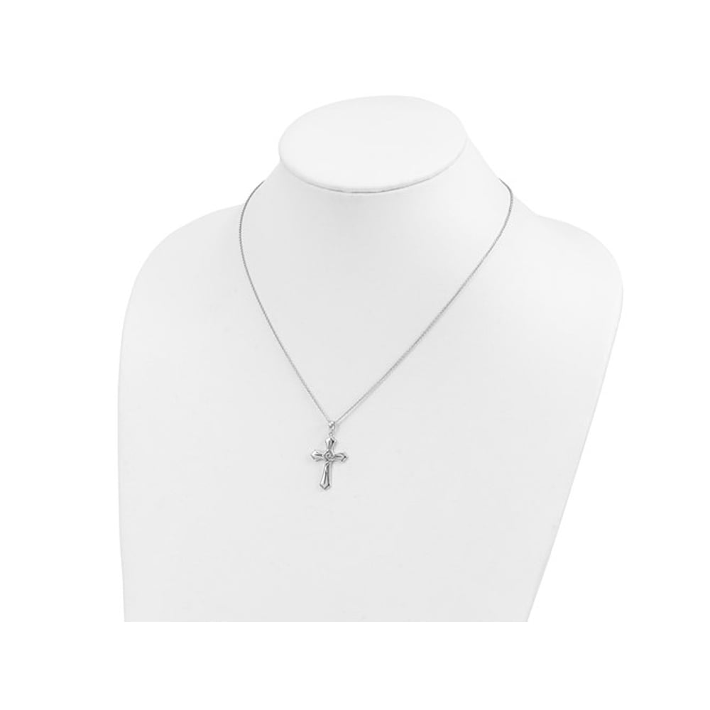 Abide In Him Cross Pendant Necklace in Sterling Silver with Chain Image 4