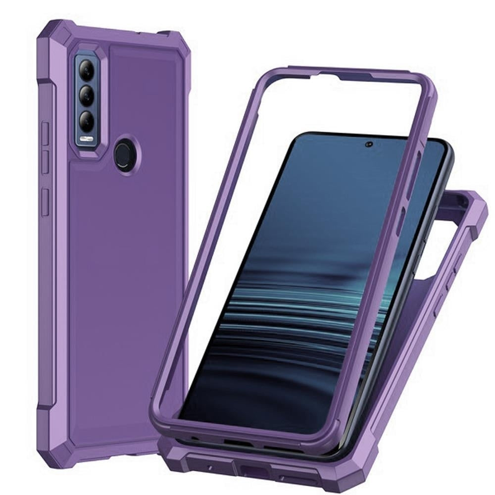 Phone Case for ATandT Motivate Max (U668AA) / Cricket Ovation 3 Full-Body Shockproof Bumper Cover (BP-Hybrid Lavender) Image 1