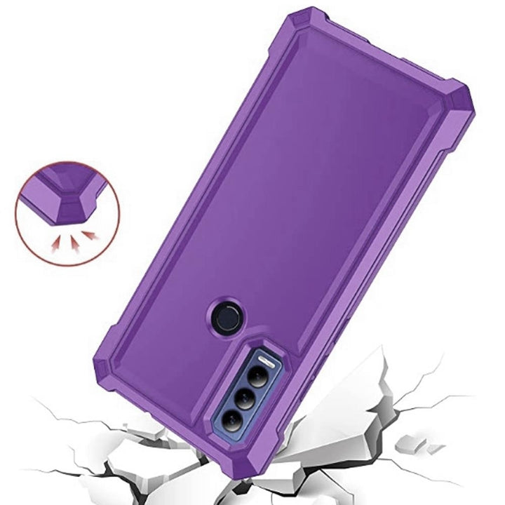 Phone Case for ATandT Motivate Max (U668AA) / Cricket Ovation 3 Full-Body Shockproof Bumper Cover (BP-Hybrid Lavender) Image 3