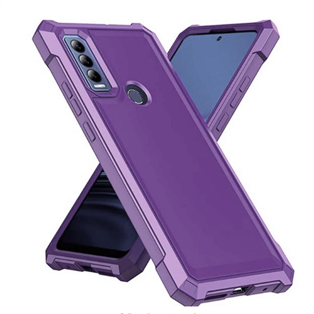 Phone Case for ATandT Motivate Max (U668AA) / Cricket Ovation 3 Full-Body Shockproof Bumper Cover (BP-Hybrid Lavender) Image 4