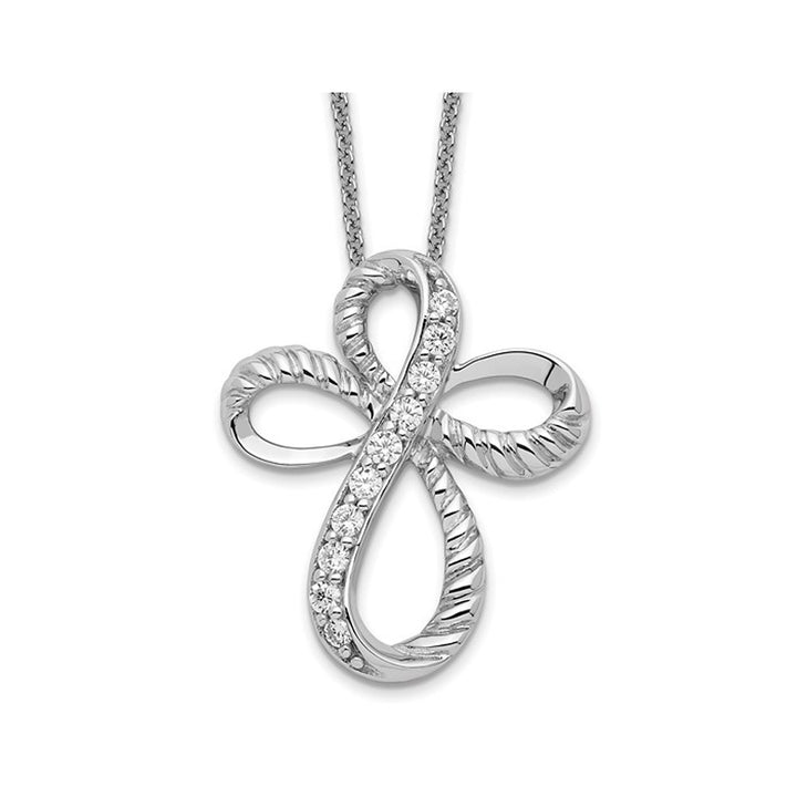 Endless Hope Cross Pendant Necklace in Sterling Silver with Chain Image 1