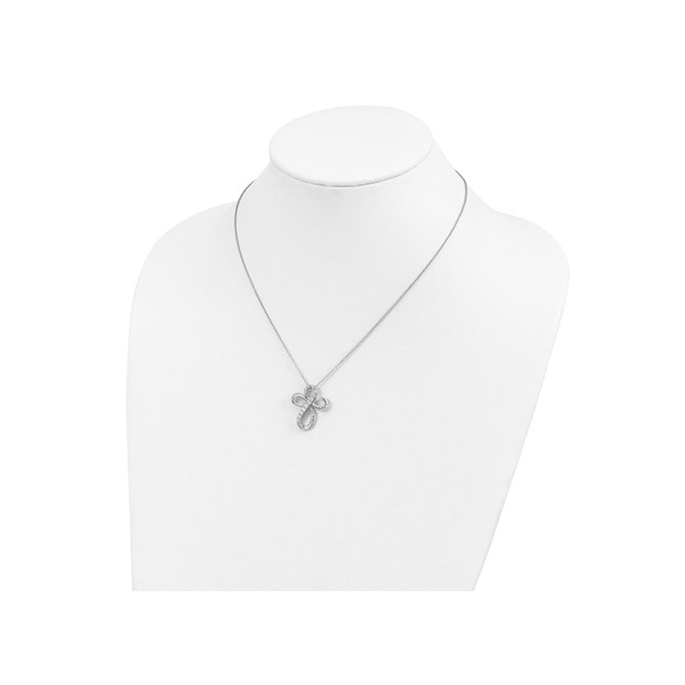 Endless Hope Cross Pendant Necklace in Sterling Silver with Chain Image 2