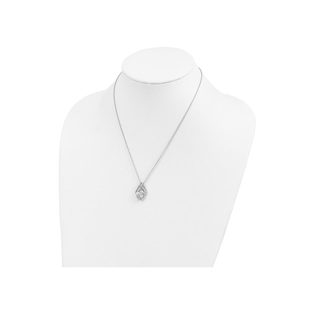 Wrapped Around My Heart Pendant Necklace in Sterling Silver with Synthetic Cubic Zirconia (CZ) Image 3