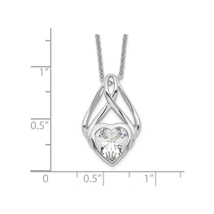 Wrapped Around My Heart Pendant Necklace in Sterling Silver with Synthetic Cubic Zirconia (CZ) Image 4