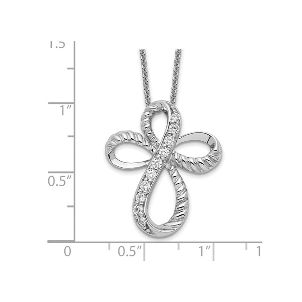 Endless Hope Cross Pendant Necklace in Sterling Silver with Chain Image 4