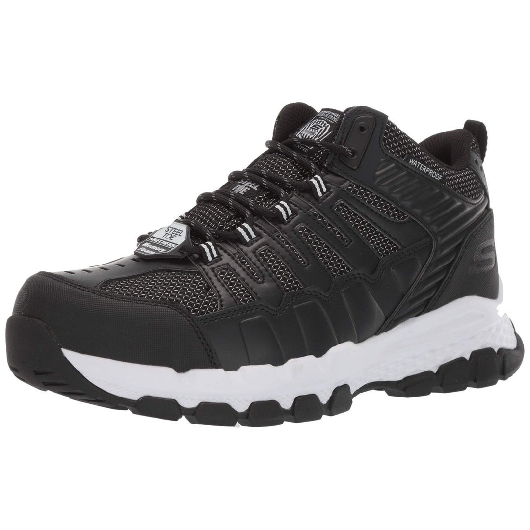 Skechers Mens Queznell Industrial Boot BLACK/WHITE Image 1