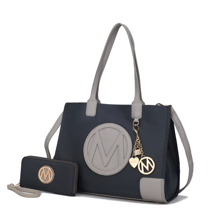 MKF Collection Louise Tote Bag and Wallet Set Nylon Multi-Functional Shoulder Bag Handbag Purse by Mia K. Image 1